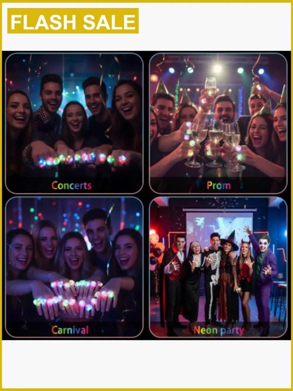 Light Up Rings Party Favors, Glow in the Dark LED Flashing Bumpy Rings, Soft